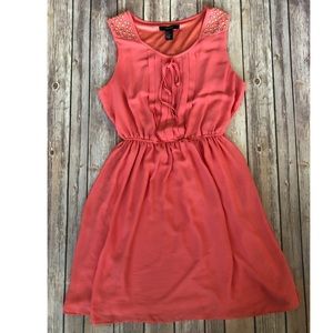 Rhinestone Detail Ruched Front A-line Gown Coral main image 1